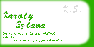 karoly szlama business card